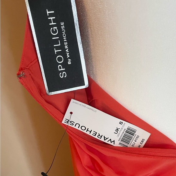Spotlight by Warehouse NWT formal orange gown uk 8 US 4 $120 retail 58” - Picture 8 of 8